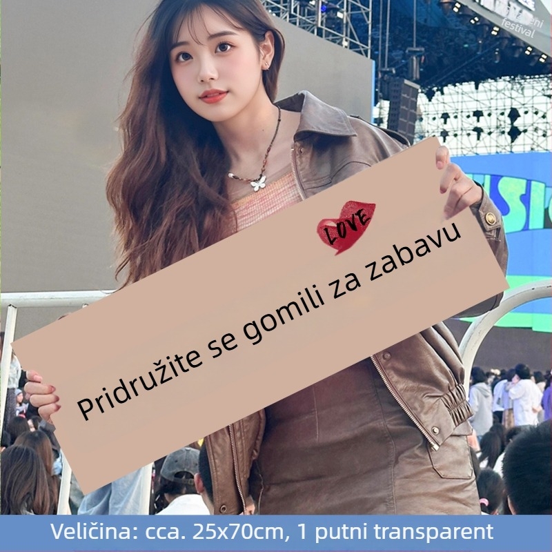 Vanjski kamping — mali ručni banner, moderan rekvizit za fotografije na putovanjima, teambuildingu, planinarenju i uz more