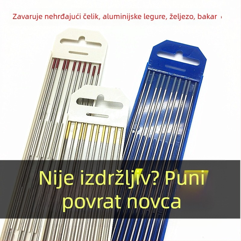 Nehrđajući čelik volframova igličasta elektroda s crvenim vrhom, oprema za zavarivanje, elektroda 1,6 mm, TIG baklja 2,0/2,4 mm