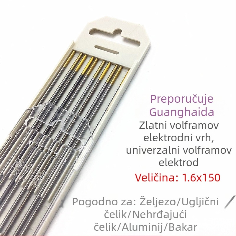 Nehrđajući čelik volframova igličasta elektroda s crvenim vrhom, oprema za zavarivanje, elektroda 1,6 mm, TIG baklja 2,0/2,4 mm