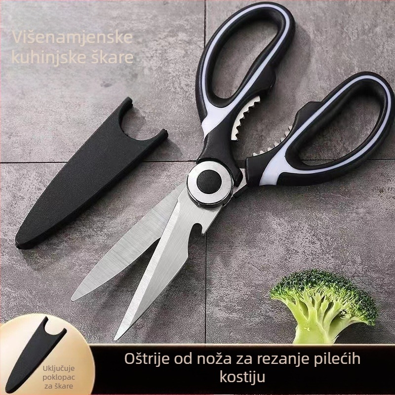 Panda kuhinjske škarice za hranjenje beba, nehrđajući čelik, višenamjenske škarice za rezanje kostiju i roštiljanje