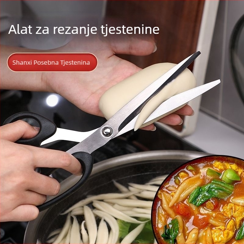 Nehrđajući kuhinjski škare za tjesteninu: velike škare za tijesto, škare za ribje ikre i kuglice tijesta
