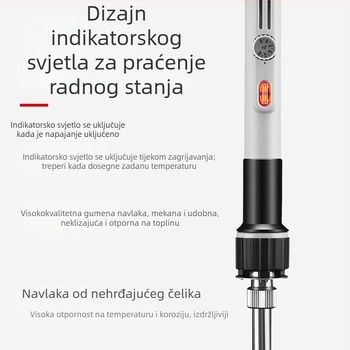 Yellow Flower snažno električno lemilo s podesivom temperaturom, lemilica i zamjenjivi vrhovi: šiljasti, ravni i kosni vrh — 100W/150W/200W
