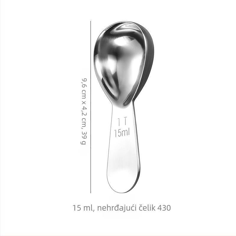 Mjerna žlica za kavu od 304 nehrđajućeg čelika s 30 ml i 15 ml skalom – alat za mjerenje zrna kave