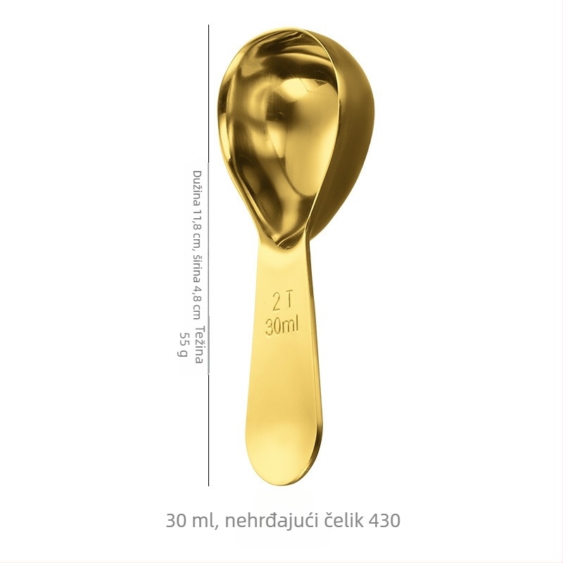 Mjerna žlica za kavu od 304 nehrđajućeg čelika s 30 ml i 15 ml skalom – alat za mjerenje zrna kave