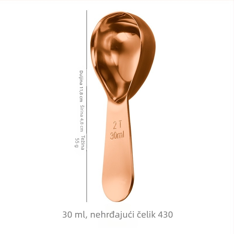 Mjerna žlica za kavu od 304 nehrđajućeg čelika s 30 ml i 15 ml skalom – alat za mjerenje zrna kave