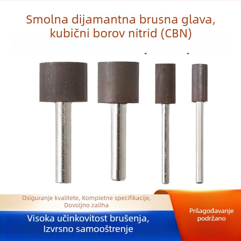 Dijamantna glava za brušenje s živom od smole, cilindrična živna šipka