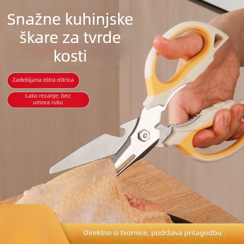 Kuhinjske škare za kosti, nehrđajući čelik, višenamenske, za kućnu upotrebu, rezanje kostiju piletine i ribe, roštiljske škare