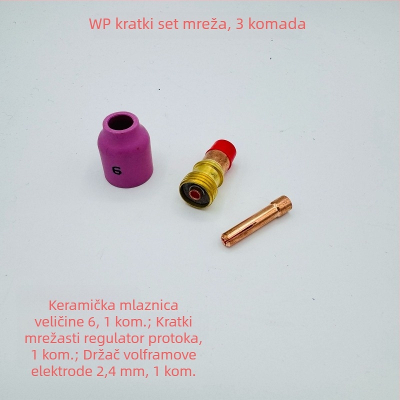 WP-17/18/26 aksesuari za argonsko zavarivanje pištolj: kratki deflektor i keramička mlaznica s mrežom