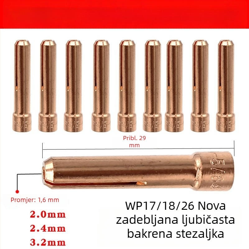 WP-17/18/26 aksesuari za argonsko zavarivanje pištolj: kratki deflektor i keramička mlaznica s mrežom