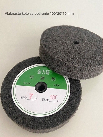 10-otvorni vlaknasti polirni kotač, netkani abrazivni kotač, za nehrđajući čelik, 100x25x10 mm