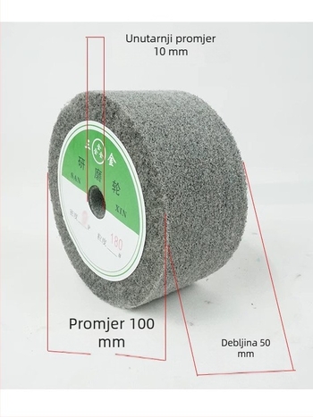 10-otvorni vlaknasti polirni kotač, netkani abrazivni kotač, za nehrđajući čelik, 100x25x10 mm