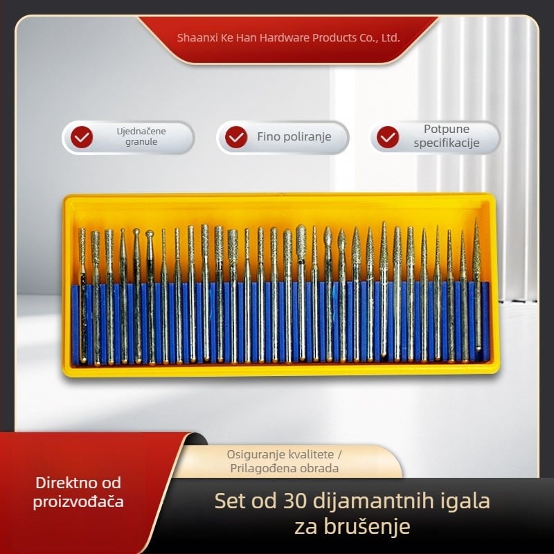 Set od 30 dijamantnih igala za brušenje noktiju