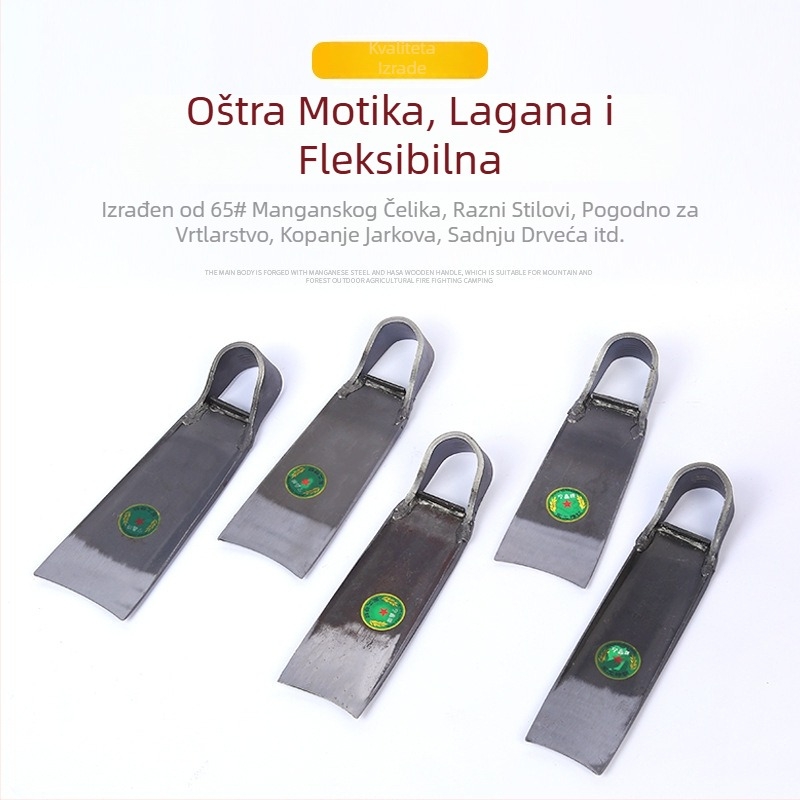 Višenamjenska vrtna motika za preoravanje tla, kopanje brazdi i sadnju povrća
