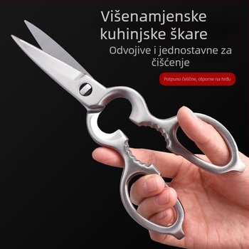 Kuhinjske škare od nehrđajućeg čelika, višestruke namjene, odvojive, u obliku bundeve, snažne za pileće kosti
