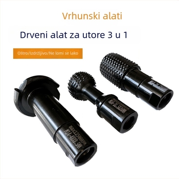 Drvoslijarski set s legu 3-u-1: kanaliranje, bušenje rupa i proširenje rupa, s kugličnim brusom i dlijetom