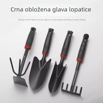 Trodjelni set vrtnih alata s malim lopaticama za sadnju cvijeća i povrća, prozračivanje tla i uklanjanje korova