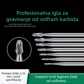 Fresa za rezbarenje olivnog jezgra, ručka 2,35 mm, volframovo-čelična legura, okrugla glava za poliranje
