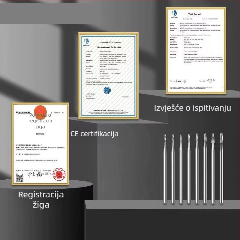 Fresa za rezbarenje olivnog jezgra, ručka 2,35 mm, volframovo-čelična legura, okrugla glava za poliranje