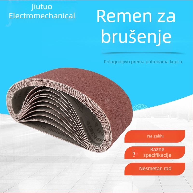 JT serija abrazivnih traka za brusilicu, crveni abraziv, širina 50 mm, opseg 1380 mm, granulacija 40–120, prilagodljivo