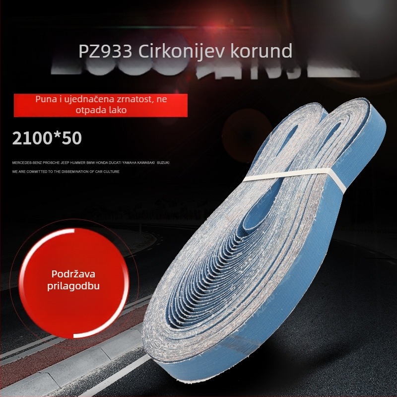 PZ933 cirkonij korund abrazivna traka 2100×50 mm za brušenje nehrđajućeg čelika, titanijeve legure i drugih teških materijala