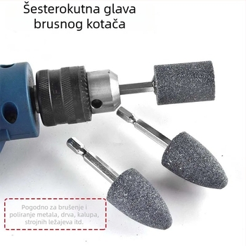 Električna glava za brusilicu, cilindrično konusna glava za poliranje za nokte, smeđi korundni brusni kotač