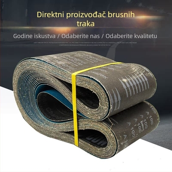 Uspravna abrazivna traka od aluminijeve legure za uklanjanje oštrica, poliranje i brušenje metala uz abrazivnu tkaninu od cirkonij-korunda