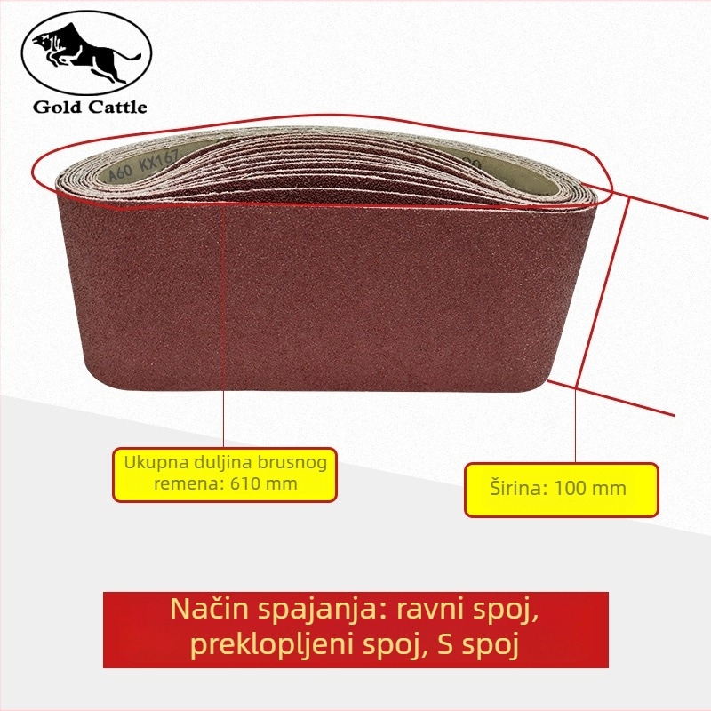 Taurus KX167-610x100 Brusni pojas s abrazivom, 915 mm, za metal i drvo