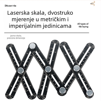 Univerzalni locator rupa za pločice sa sklopnim ravnalom od 6 i 12 dijelova – označavanje linija na pločicama za pod i zid