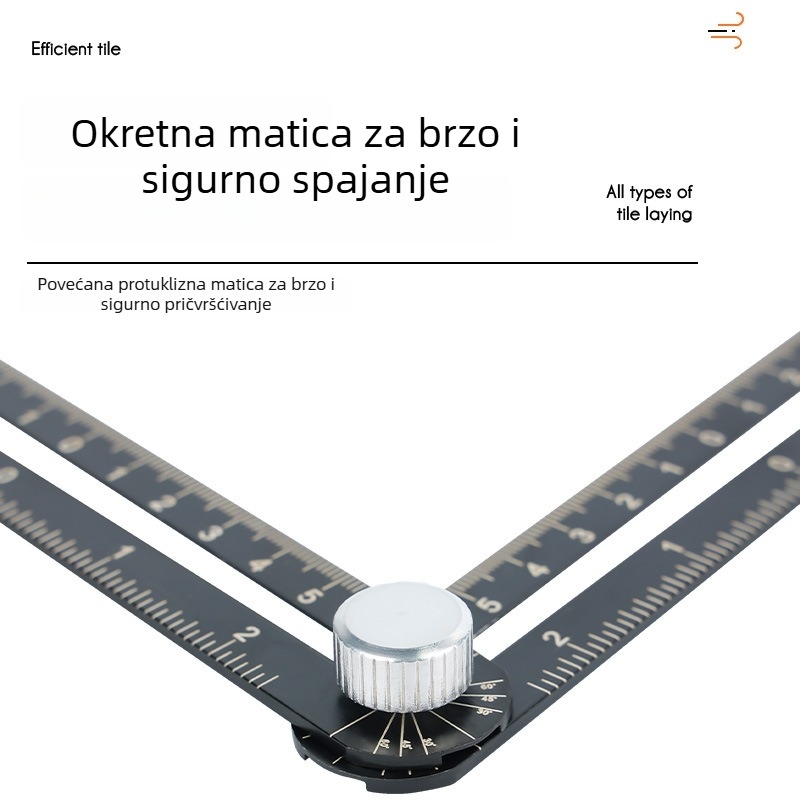 Univerzalni locator rupa za pločice sa sklopnim ravnalom od 6 i 12 dijelova – označavanje linija na pločicama za pod i zid