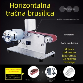 Mini tračna brusilica za drvo – stolni polirni i oštrački stroj, DIY, 24V