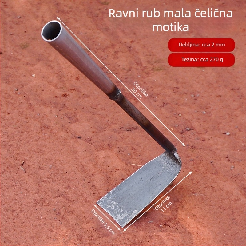 Mala čelična motika za kućnu upotrebu – uklanjanje korova, sadnja povrća i cvijeća, višefunkcijski alat za kopanje tla