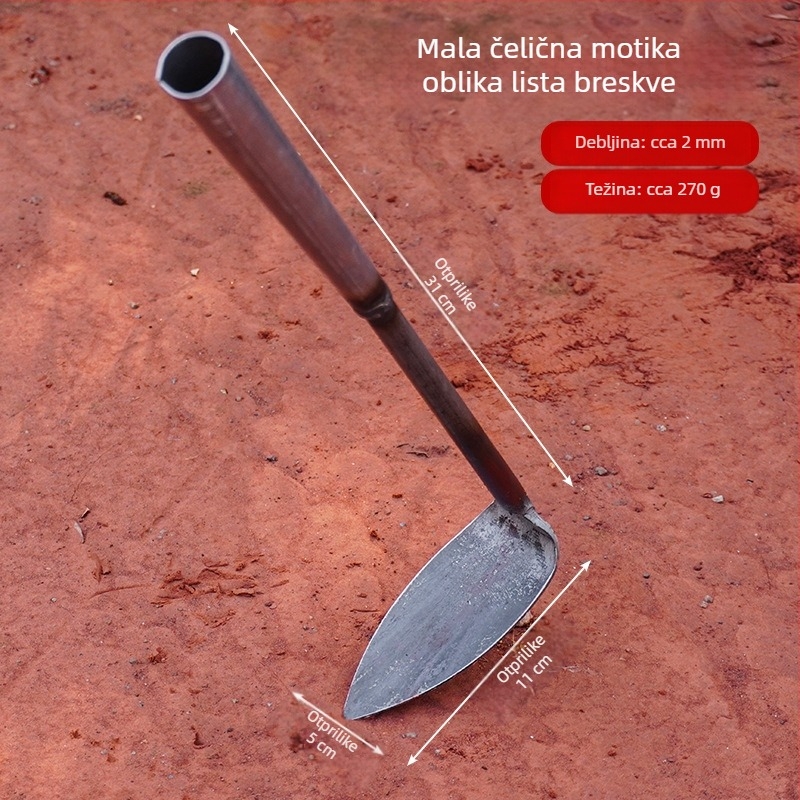 Mala čelična motika za kućnu upotrebu – uklanjanje korova, sadnja povrća i cvijeća, višefunkcijski alat za kopanje tla