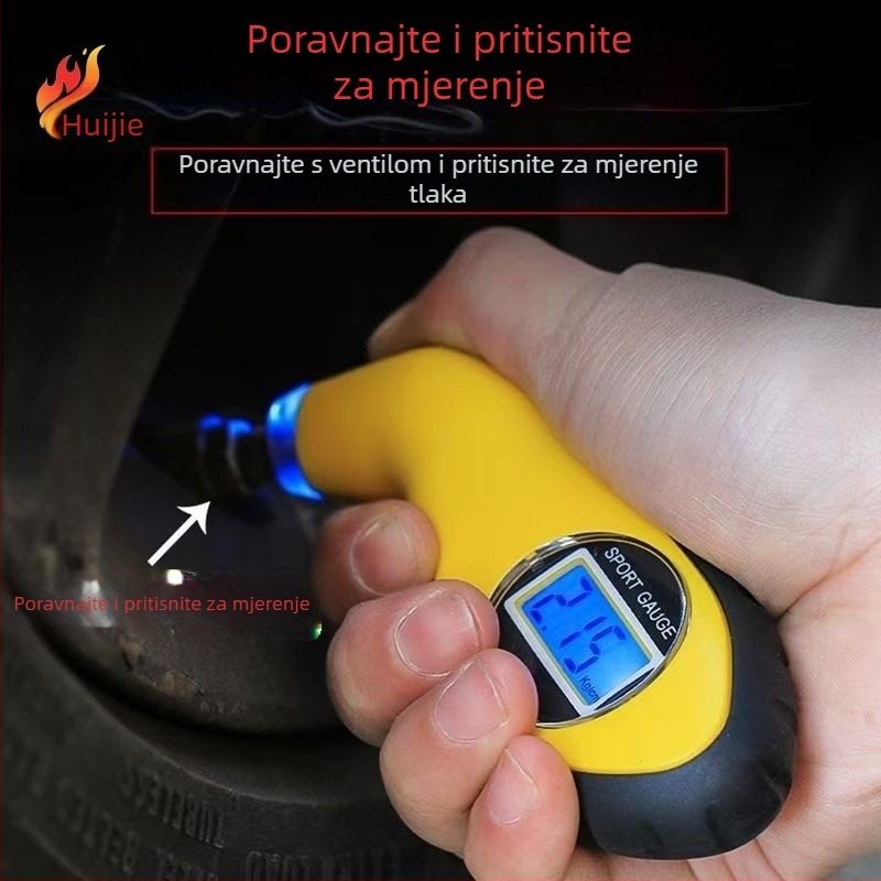 Digitalni mjerač tlaka u gumama s LCD zaslonom, automobilni monitor tlaka, visoka preciznost