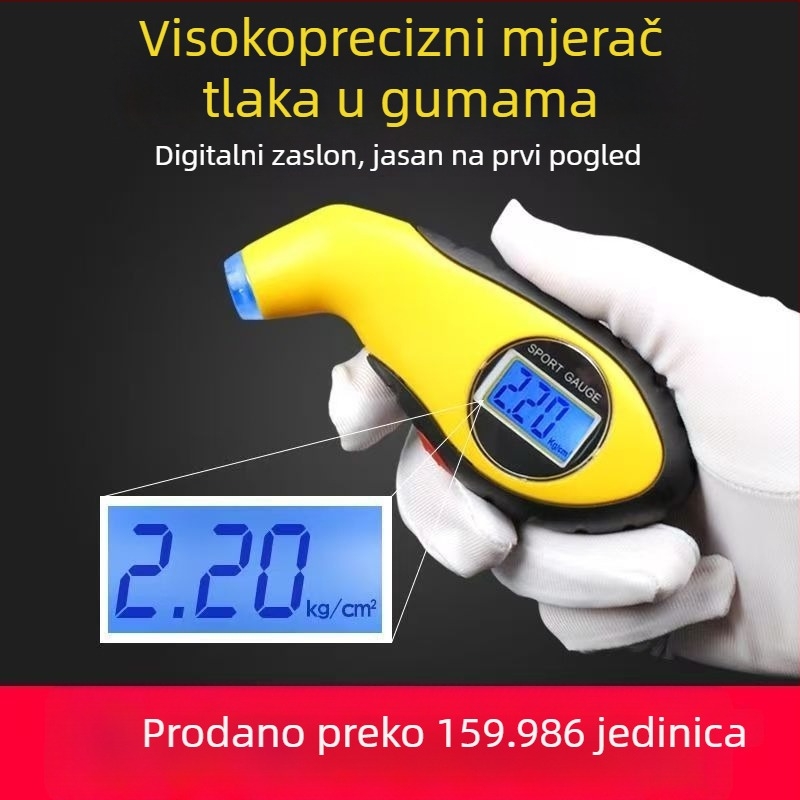 Digitalni mjerač tlaka u gumama s LCD zaslonom, automobilni monitor tlaka, visoka preciznost