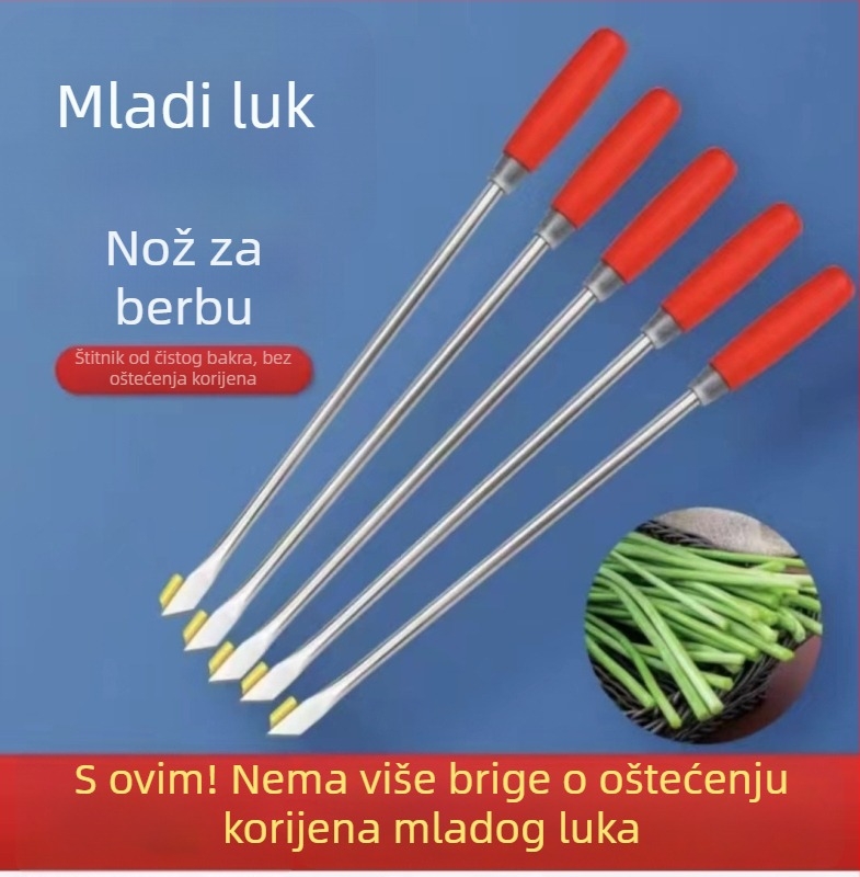 Nož za česnakove izdanke s drškom od mahagonija i čeličnim štapom
