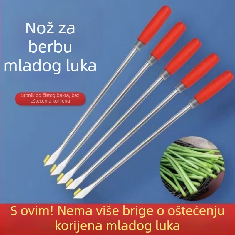 Nož za česnakove izdanke s drškom od mahagonija i čeličnim štapom