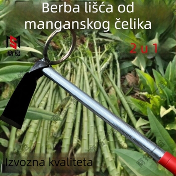 Dvostruko funkcionalan kućni alat za uklanjanje lišća povrća i kopanje korijena, s dugom drškom