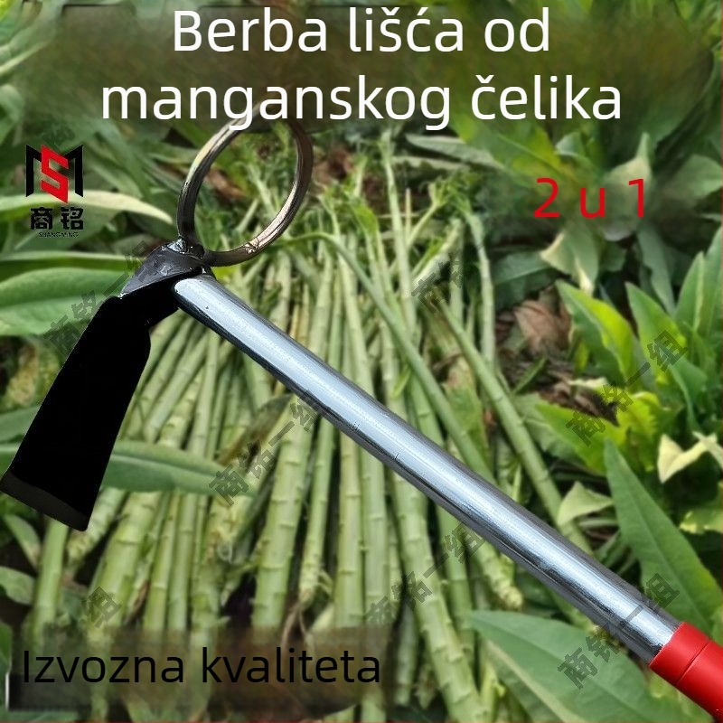 Dvostruko funkcionalan kućni alat za uklanjanje lišća povrća i kopanje korijena, s dugom drškom