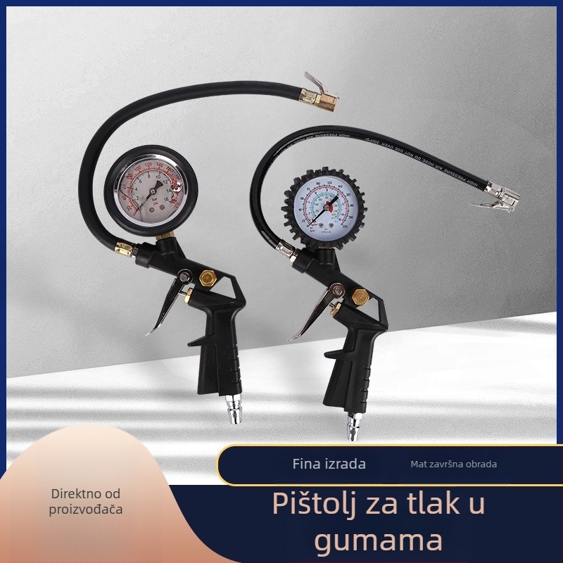Visoko precizni mjerač tlaka za automobile i tlak zraka, s pištolom za nadimanje i digitalnim zaslonom