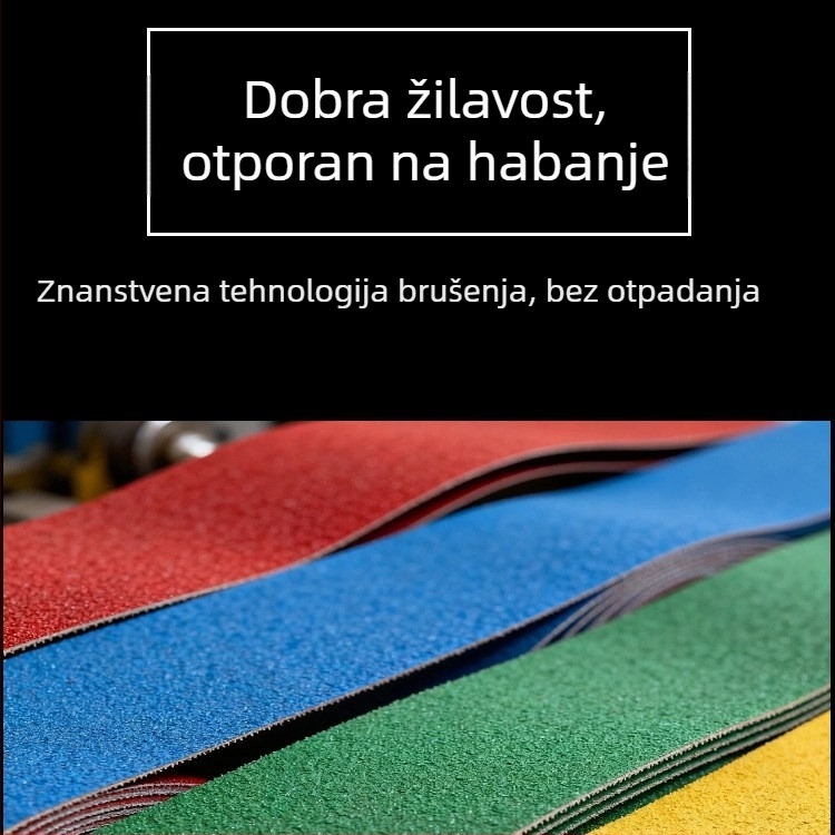 Purpurna glina polukeramički brusni pojas, 2100×50 mm, za brušenje i poliranje metala; abrazivni materijal se ne odljepljuje, otporan na rastezanje