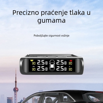 Bežični monitor tlaka u gumama s integriranim vanjskim senzorom za automobile i kamione, solarno napajanje, visoka preciznost, troznamenkasti prikaz