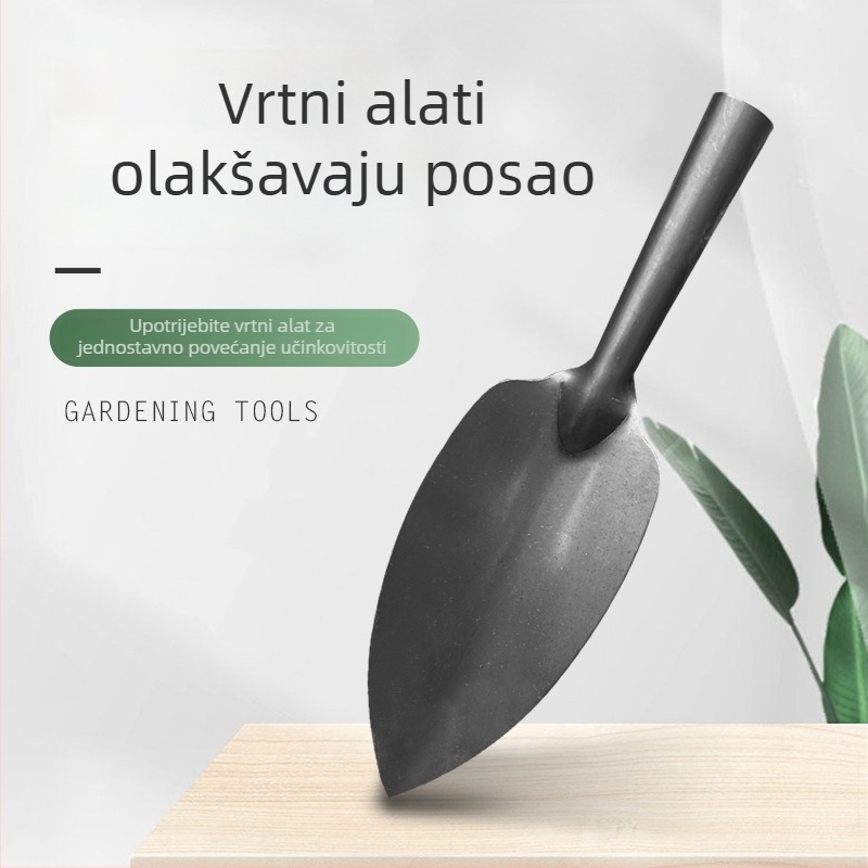 Mala vrtna lopata s čvrstom glavom, za vanjsko kopanje, sadnju povrća i njegu cvijeća.