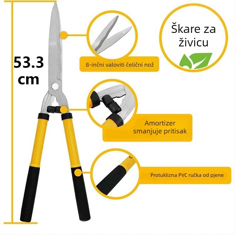 Isunpro 3-djelni set škare za obrezivanje za vrt i živicu, vrtne škare za kućnu upotrebu