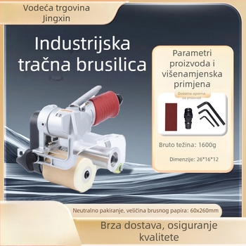 Kompaktna ručna brusilica s tank-stilom, pneumatska brusilica s remenom 60×260 mm za obradu drva – brušenje, poliranje, dorada rubova i zatvaranje rubova
