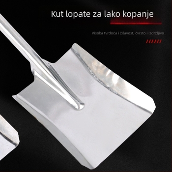 Integrirana lopata za ugljen, namijenjena poljoprivredi, s uvijenim rubom, od šljaka čelika za kotao i vatru