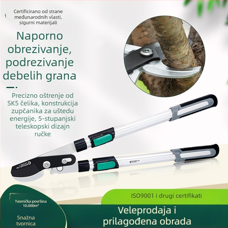 Green Guard teleskopijske škare za deblo i debele grane s dugim držalom – snažne škare za podrezivanje drveća i voćaka