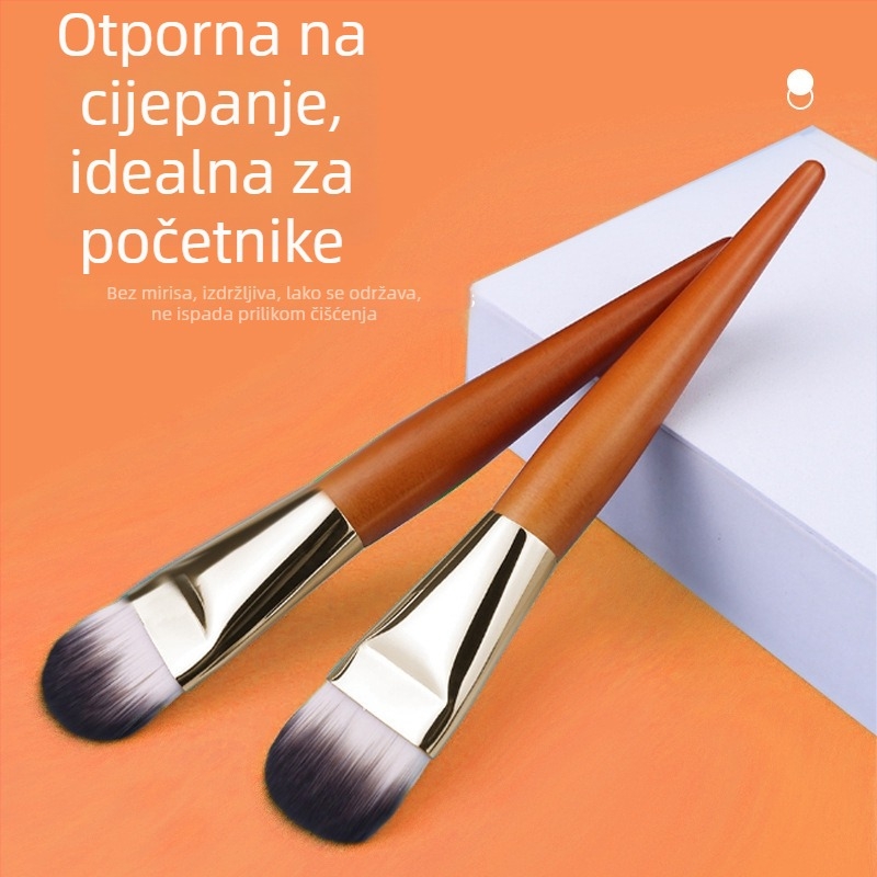 Četkica za temelje s oblikom jezika i širokom plosnatom glavom za besprijekornu pokrivenost – profesionalni alat za šminkanje