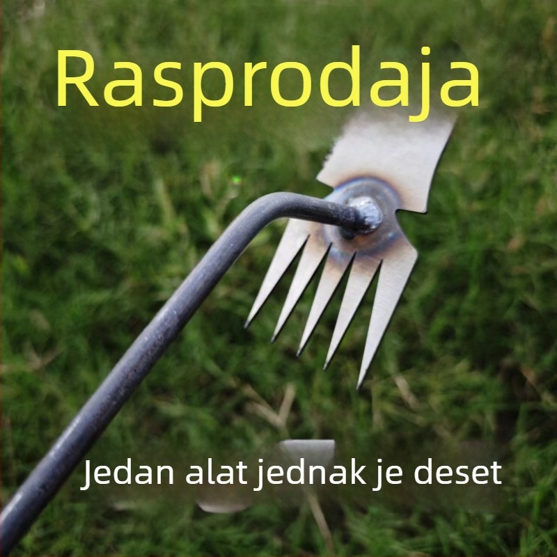 Petozubno integrirano grablje za uklanjanje korova i prozračivanje tla, 69Mn čelik, vrtni alat