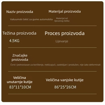 Vakuumski čekić za gume – teški automobilski alat za demontažu guma