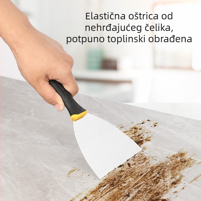 DL-HD5 Špatula s plastičnom ručkom, 5-inčna oštrica od nehrđajućeg čelika za žbukanje